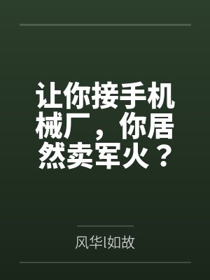 让你接手机械厂，你居然卖军火？